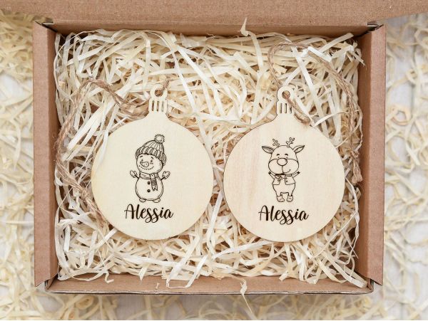 Set 2 ornamente de Craciun personalizate