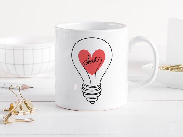 Cana personalizata "Love bulb"