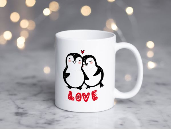 Cana personalizata "Penguin Love"