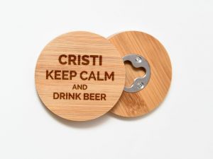 Desfacator si suport pahar bambus personalizat