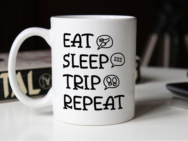 Cana personalizata "eat sleep trip...