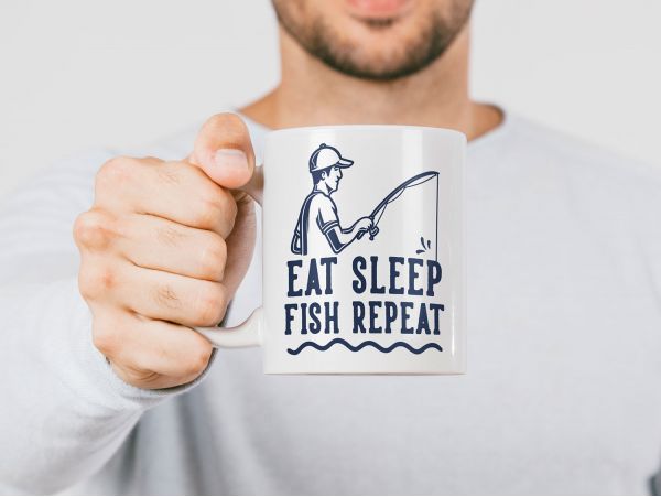 Cana pescar personalizata "eat sleep...