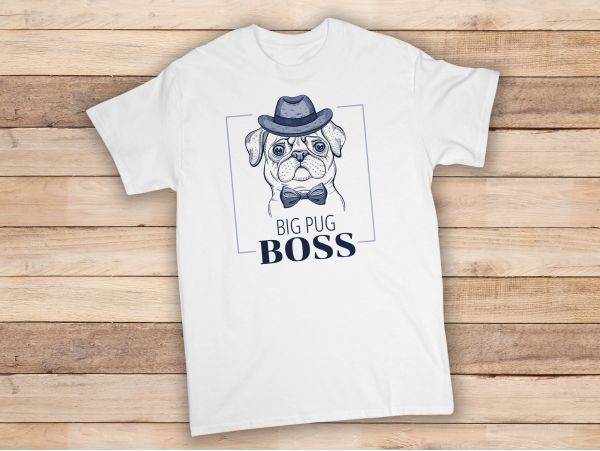 Tricou personalizat "Big pug boss"