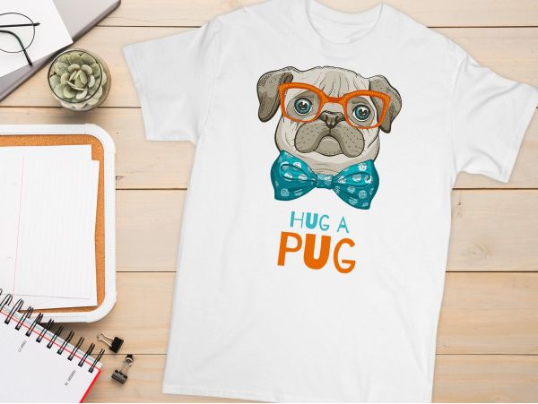 Tricou personalizat "Hug a pug"