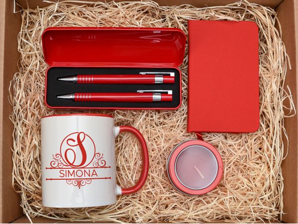 Set cadou personalizat "Simply red"