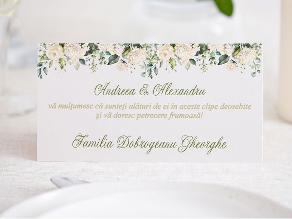 Card masa nunta "White roses"