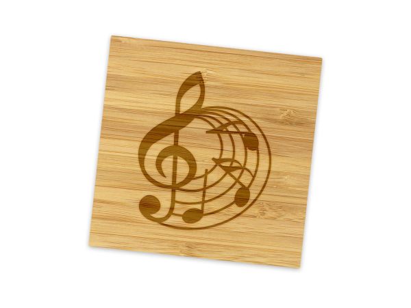Coaster bambus personalizat "Music"