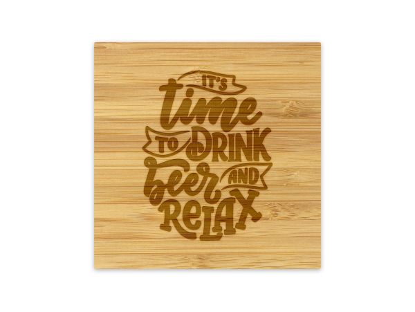 Coaster bambus personalizat "Time to...