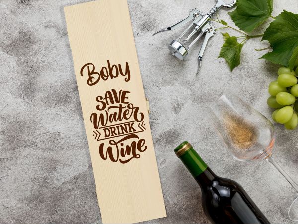 Cutie vin personalizata "Save water"