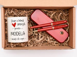 Set cadou personalizat "Doamna invatatoare", auriu