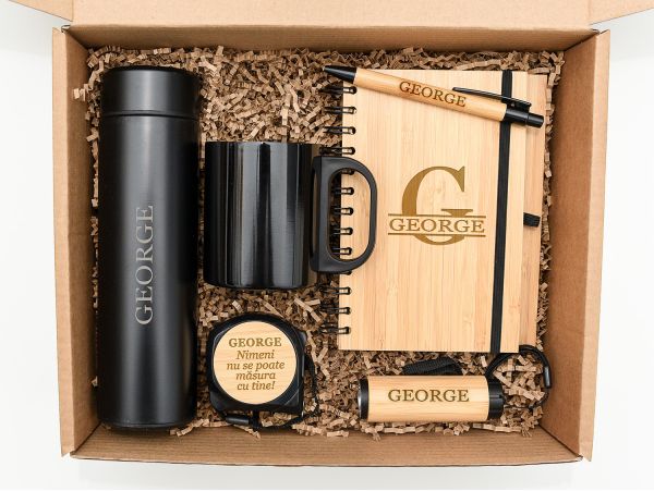 Set cadou personalizat "Black&Bamboo"