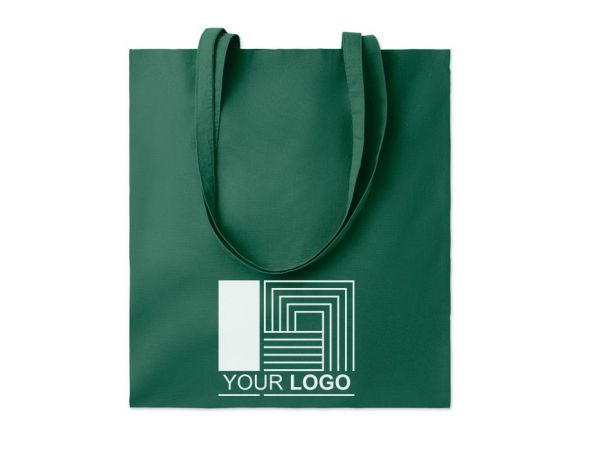 Sacosa bumbac, verde, personalizata cu logo firma