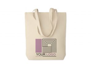 Sacosa din panza cu burduf, 270g/mp, personalizata cu logo firma