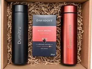 Set cadou personalizat "Double coffee", model 3
