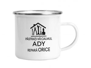 Cana emailata personalizata "Repara orice"