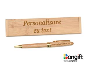 Pix bambus in cutie bambus, personalizat cu text si nume