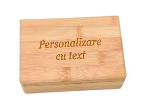 Cutie bijuterii din bambus, personalizata cu textul tau