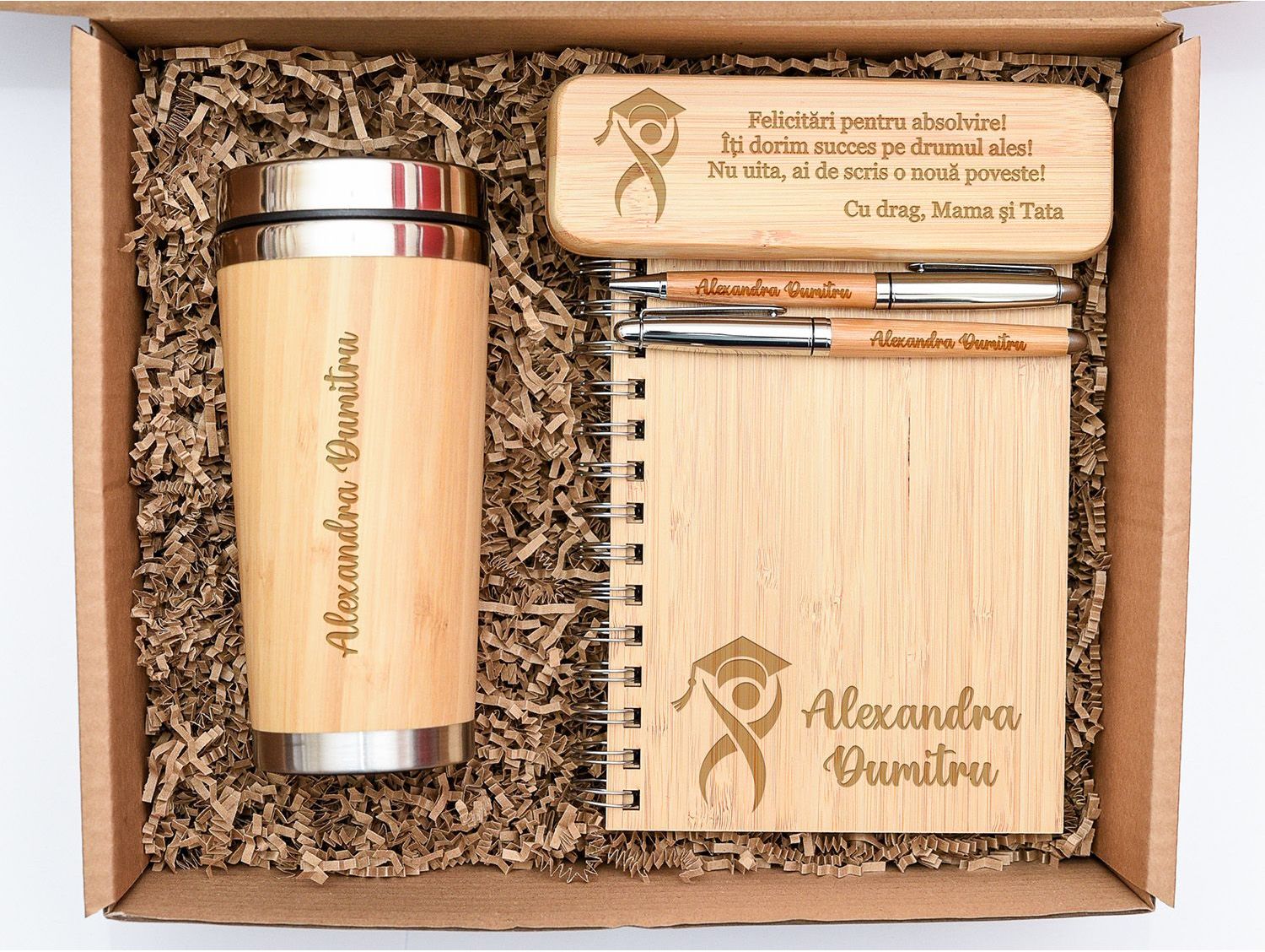 Set Cadou Personalizat Absolvent Bamboo – Bongift.ro
