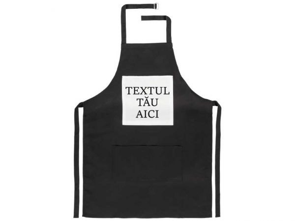 Sort negru bucatarie personalizat cu textul tau