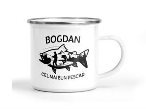 Cana emailata personalizata "Cel mai bun pescar"