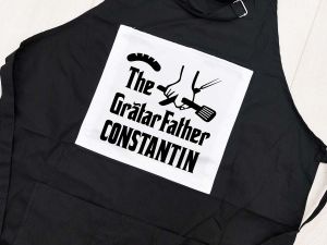 Sort negru bucatarie personalizat "The GratarFather"