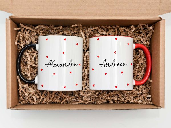 Set cani cuplu, personalizate cu nume...