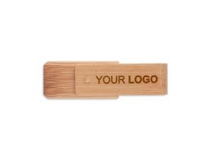 Stick USB bambus, 16 GB, personalizat cu LOGO