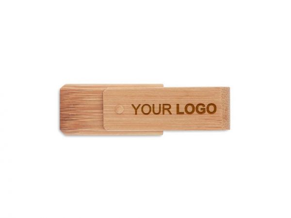 Stick USB bambus, 16 GB, personalizat cu LOGO