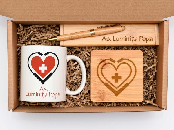 Set cadou personalizat pentru asistenta sau doctor