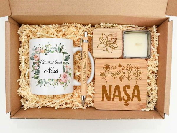 Set cadou personalizat pentru "Cea mai buna Nasa"