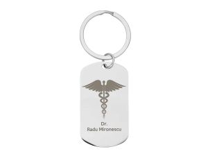 Breloc premium din metal personalizat "Doctor" silver