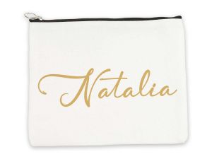 Portfard personalizat cu nume auriu