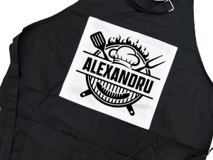 Sort negru bucatarie personalizat, chef la gratar