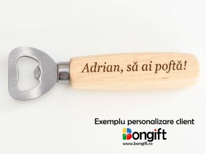 Desfacator din lemn personalizat cu text