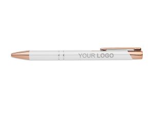 Pix elegant din aluminiu reciclat, rosegold alb, personalizat cu logo