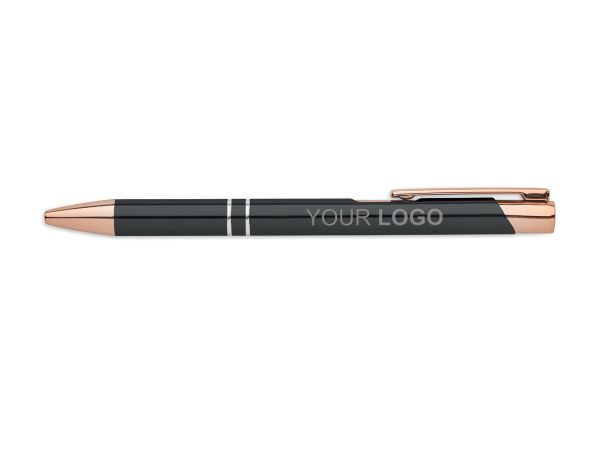 Pix elegant din aluminiu reciclat, rosegold negru, personalizat cu logo