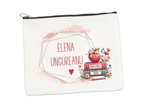 Portfard personalizat "Books&Flowers"