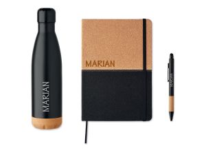 Set cadou personalizat "Black cork" personalizat cu nume barbat