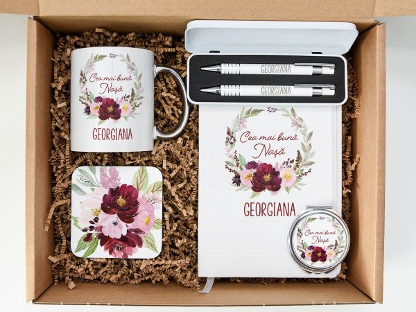 Set cadou personalizat "Cea mai buna nasa"
