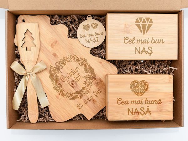 Set cadou Craciun personalizat pentru nasi