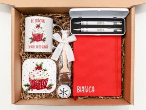 Set cadou Crăciun personalizat „Calorii” – vesel, elegant și plin de savoare