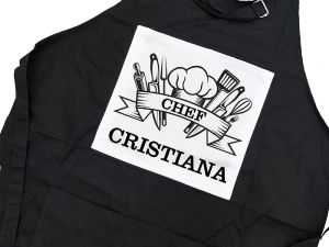 Sort negru bucatarie personalizat "Lady Chef", model 2