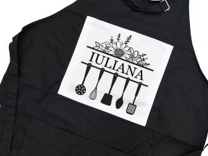Sort negru bucatarie personalizat "Lady Chef", model 3