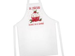 Sort bucatarie alb personalizat Craciun, "Calorii"