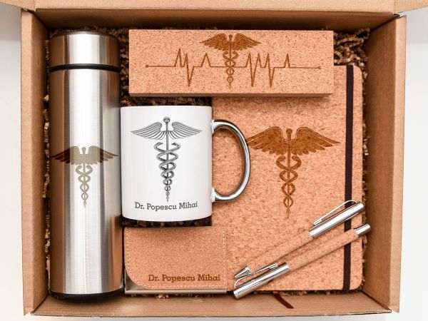 Set cadou personalizat pentru doctor, silver
