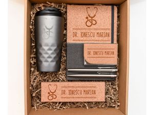Set cadou personalizat pentru doctor "Stetoscop"