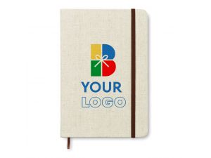 Notebook A5, coperta canvas, personalizat cu logo