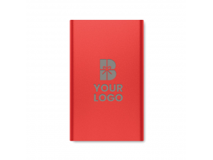 Powerbank aluminiu reciclat, 4000mAh, personalizat cu LOGO, rosu