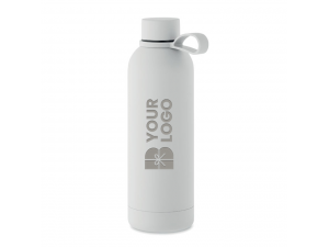 Sticla termo inox, finisaj cauciucat, 500 ml, personalizata cu LOGO, alba