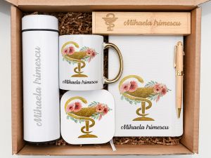 Set cadou personalizat "Flowers" pentru farmacist